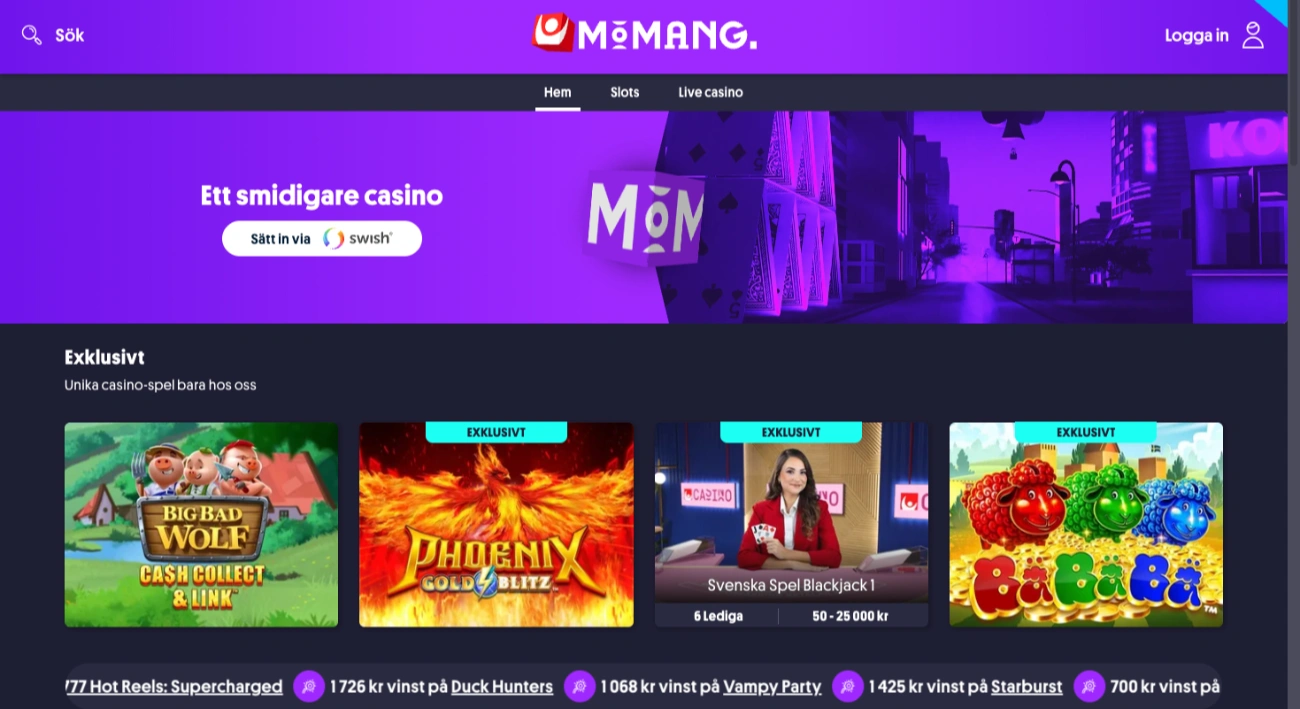 Momang casino Sverige
