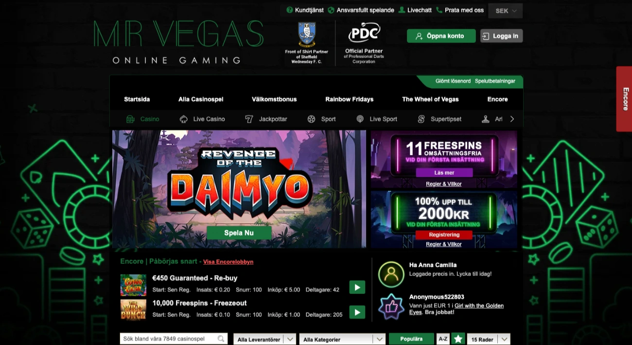 MrVegas casino Sverige
